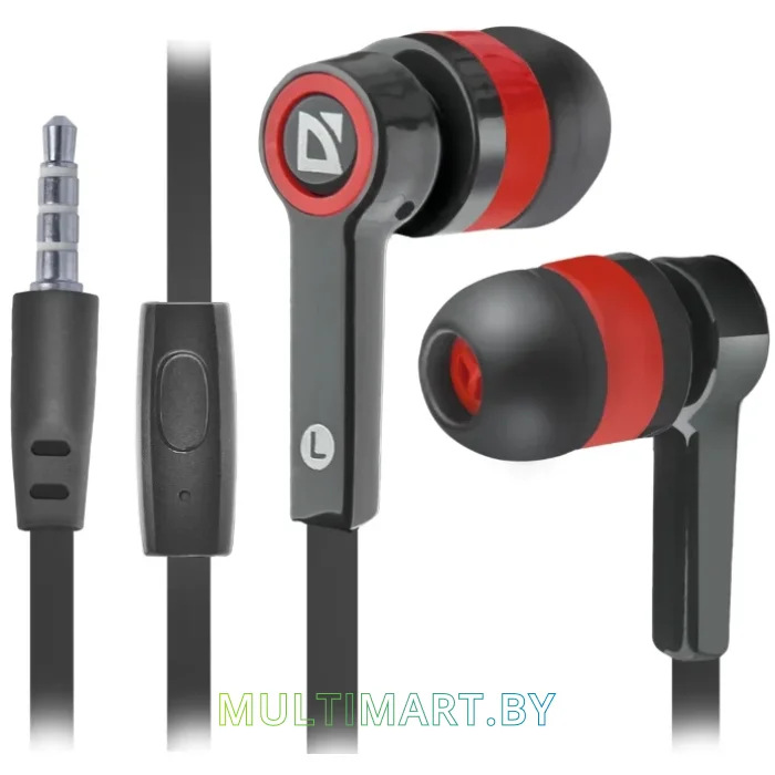 Наушники Defender Pulse 420 (черный/красный) (63424)